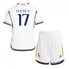 Real Madrid Lucas Vazquez #17 Hjemmebanesæt Børn 2023-24 Kort ærmer (+ korte bukser)